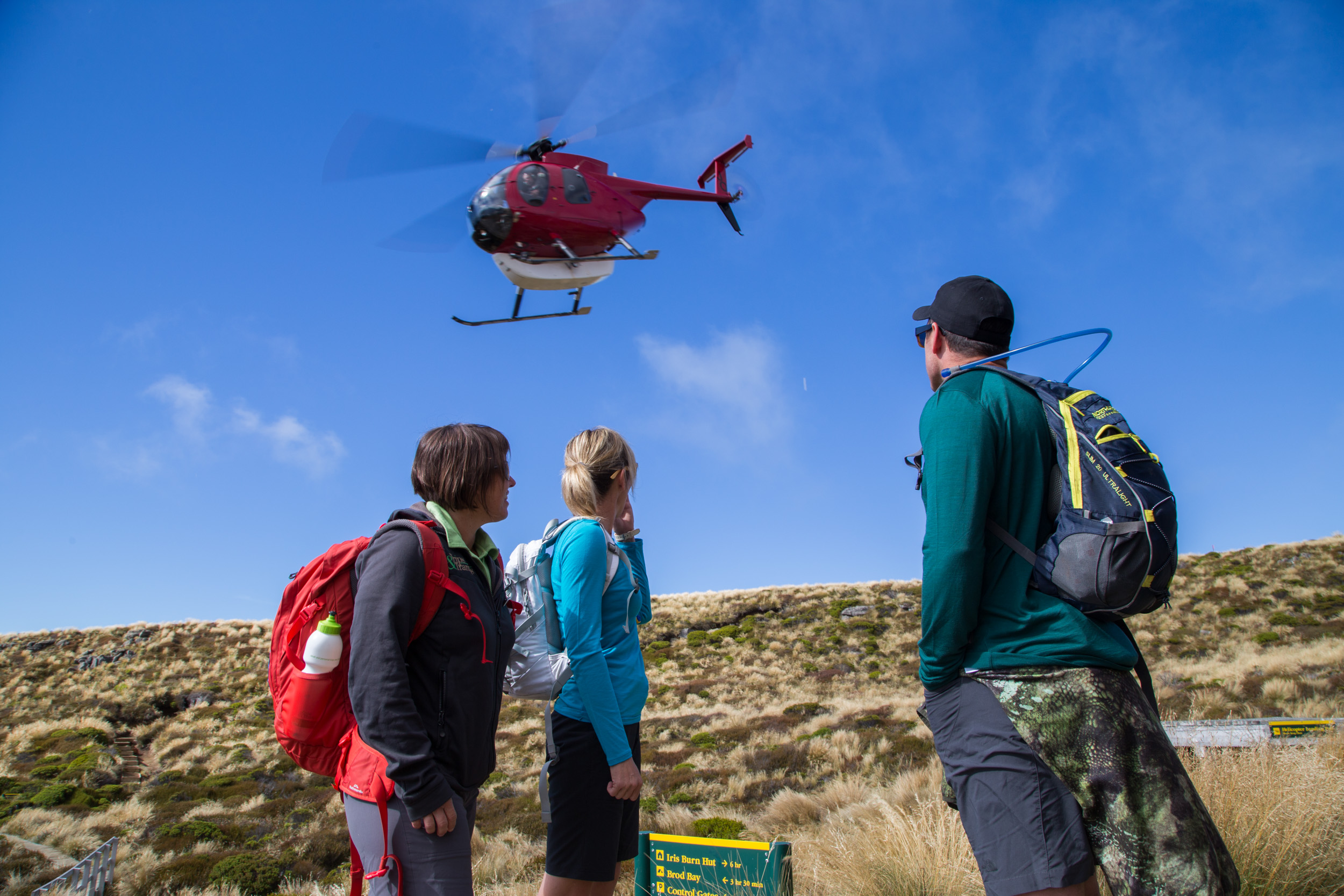 With the easy part over bid farewell to the helicopter and prepare for your hiking experience With the easy part over bid farewell to the helicopter and prepare for your hiking experience