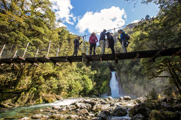Get the best waterfall view from the Giant Gate Falls swing bridge Get the best waterfall view from the Giant Gate Falls swing bridge