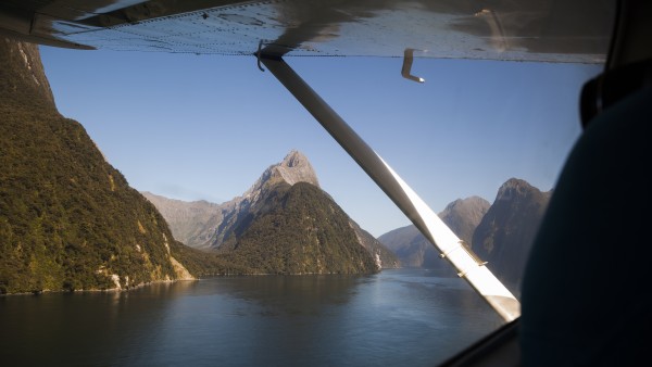 Flying over Milford Sound is a highlight of this transport option Flying over Milford Sound is a highlight of this transport option